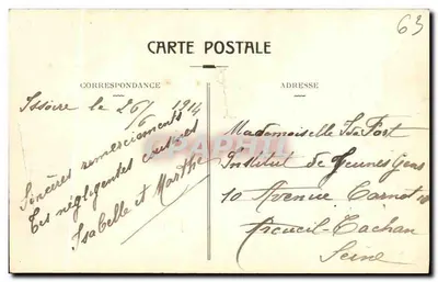 A Auvergne pitoresca — A Cachoeira das Granges em uma ravina formada pela Couze — editor V.D. (verso) — Verso