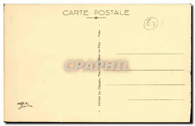 O Restaurante Chaffraix visto do Viaduto dos Fades — A Auvergne pitoresca — Edição La Cigogne, Vichy — Verso