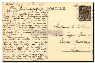 Châtel-Guyon — Os Grandes Termas e o Casino — G.D'O. n°1349 — Verso