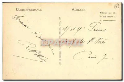 Clermont-Ferrand — Boulevard Desaix, o teatro e o Puy-de-Dôme — LL — Verso
