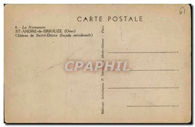 Castillo de Saint-Denis — fachada meridional — Ediciones Artísticas P. Levasseur, Fiers — Reverso