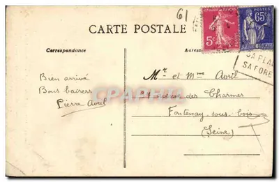 Stara pocztówka Ruiny Starej Abpady w Ouche lub św. Evroult Portal Prawy Laigle — Rewers