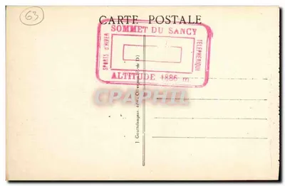 O MONT-DORÉ - Buron ao pé do Sancy — editor J. Goulttlinganges, n° 1515 — Verso