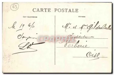 L'Auvergne — Environs du Mont-Dore — La Vallée à travers les Cheminées du Diable — Éditeur non visible — Verso