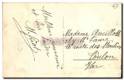 Le Mont-Dore — Rue Meynadier — Le Mont-Dore Palace — wydawca nieznany, numer serii 65 — Rewers