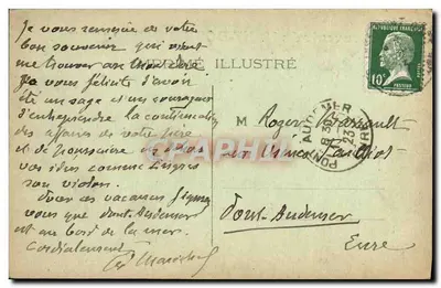 Mont-Dore — widok panoramiczny z portretem kobiety — Wydawca: L'Auvergne, nr 288 — Rewers
