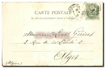 Clermont-Ferrand — Estátua de Blaise Pascal — Lib. Bougé-Béal, 21 rue de l'Écu — Verso