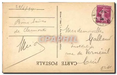 Clermont-Ferrand — O Teatro, a Avenida de Royat e o Puy de Dôme — Edição 'Idéal' n°4034 — Verso