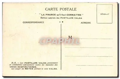 Clermont-Ferrand — portal Kościoła R.D. du Port — wydawca Pastilles Valda — Rewers