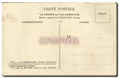 Bayonne, Pau, Orthez, Oloron, Biarritz — Departamenty Basses-Pyrénées — Wydanie specjalne pastylek Valda — Rewers