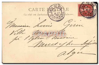 A Cour do Castelo — Pau — R & J. D. 10708 — Verso
