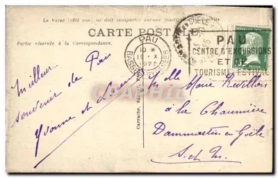 Pau — Het Kasteel — Kamer waarin Hendrik IV geboren werd — Carrache, uitgever — Achterkant