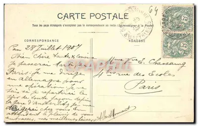 Pau - A Descida da Estação e o Boulevar dos Pirineus — Fototipia Larbuche Frères Toulouse — Verso