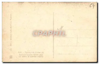 Os Adeus de Gabrielle d'Estrée — Tapeçaria do Castelo, século XVIII — Edição Artisanale Labouche, Paris — Verso