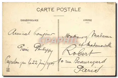 Pau - Nova Terrasse da Praça Real e parte leste da Cadeia dos Pirineus — Les Basses-Pyrénées, editado por L'Éditeur de Pau, n° 677 — Verso