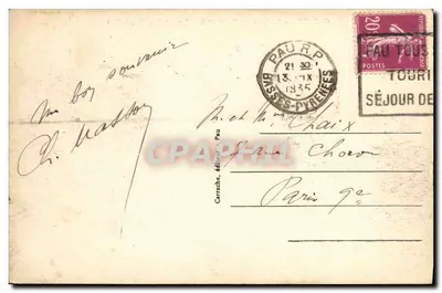 Pau — Stacja i łańcuch Pyrenée — Carrache, wydawca Pau, nr 203 — Rewers