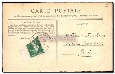 Castelo de Pau — antiga residência dos reis de Navarra — editor ARTE — Verso