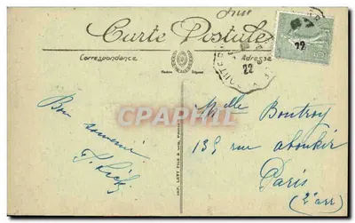 Bagnoles-de-l'Orne — Vista tomada desde el Rocher au Chien — Editor L. Motte, n° 128 — Reverso