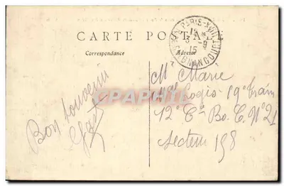 पेरिस — पैनोरामा पॉंट अलेक्सांद्र III और इन्वालिड्स की ओर — C. M. संख्या 165 — पीछे