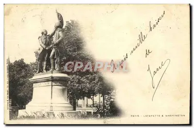Paris - Lafayette & Washington — statue monumentale, éditeur C. Léon E. de Frant, Paris