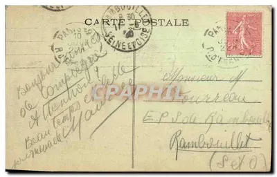 Stara pocztówka Compiegne Avenue des Beaux Monts — Rewers