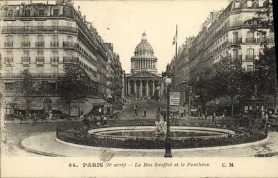 Paris (5º arr.) — A Rue Soufflot e o Panteão — C.M.