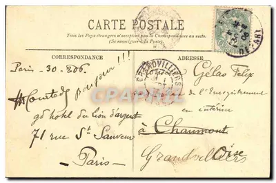 PARÍS — El Arco de Triunfo y los Campos Elísios — LL. — Reverso
