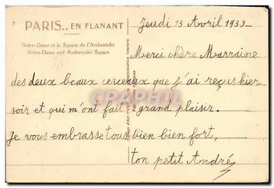 Nossa Senhora de Paris — vista da Sena — edição Yvon — Verso