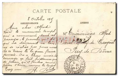Albert (Somme) — As Ruínas ao Redor da Igreja — J. Courcier, 8 rue Simon-le-Franc, Paris — Verso