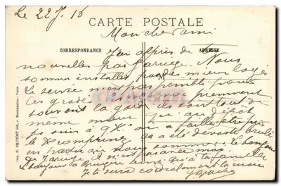 Sampigny (Meuse) - Praça da Prefeitura (lado direito) — A Grande Guerra 1914-1915 — editor Benoist, Bar-le-Duc (Meuse) — Verso