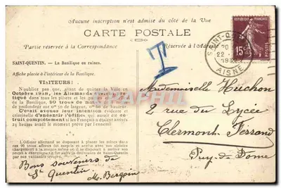 Saint-Quentin (po wojnie) — Bazylika — Wydawca E. G. Saint-Quentin, n°4 — Rewers