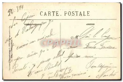 Gourgançon — Huizen van de Rue Principale verbrand door Duitsers op 8 september 1914 — Antieke ansichtkaart n°136 bis — Achterkant