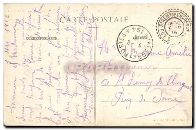 Szwajcaria w Lotaryngii w 1914-1915 — walki w Châtenay — B. Béthoule & Cie, Châtenay — Rewers
