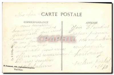 Clermont — Las Ruinas — M. Hussenet, editado en Visé — Reverso