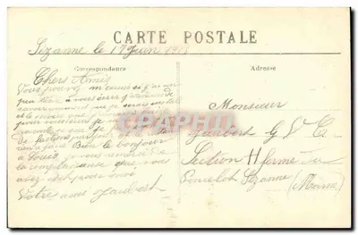 Reims (Marne) — Lewy portal katedry po pożarze — Chuché L. M. nr 25 — Rewers