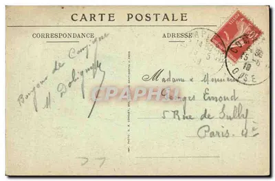 Compiègne — Bombardowanie 1918 — Rue de la Corne-de-Cerf — Rewers