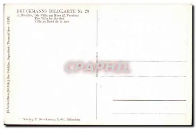 Willa przy brzegu morza — wersja 2 — Bruckmanns Bildkarte Nr. 23 — Rewers