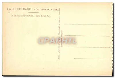 Zamek w Amboise — Skrzydło Louisa XII — Wydawnictwo Art YVON — Rewers