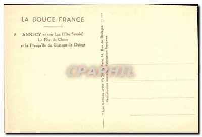 Annecey et son Lac (Haute-Savoie) — Le Roc de Chère et la Presqu'île du Château de Duingt — Éditions YVON — Reverso