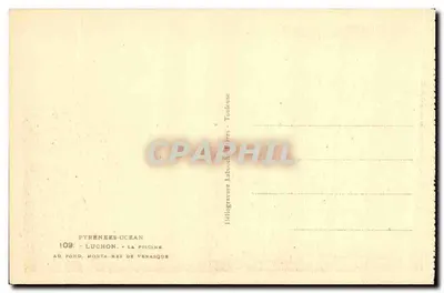 Luchon — Basen — na tle, góry Venasque — Hélingravure Labouchère - Toulouse — Rewers