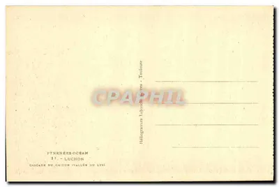 Wodospad Chœur — Dolina Lyss — Pyrénées-Océan — Héliogravure Labouchère - Toulouse — Rewers
