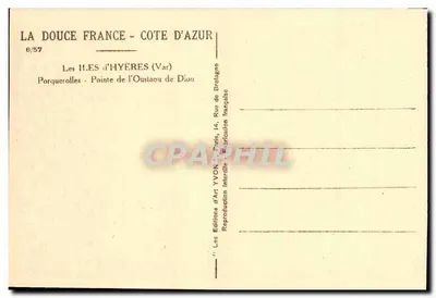 De eilanden van Hyères - Punt van de Oustaou de Diou — Côte d'Azur — Edities van Kunst YVON, Parijs — Achterkant