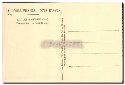 Ilhas de Hyères - A Grande Cale — Costa Azul — Edições de Arte YVON — Verso