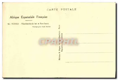 Frans Equatoriaal Afrika — Melkverkopers in Fort-Lamy — Uitgave R. Bégné, 9, rue Cauchois, Parijs — Achterkant