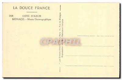 Mônaco — Museu Oceanoográfico — Les Éditions d'Art Yvon, Paris — Verso