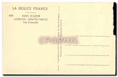 Monte-Carlo — vue d'ensemble — Les Éditions d'Art YVON, Paris — Back