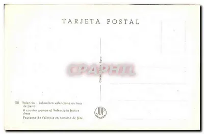 Valência - Mulher em traje de festa — JDP Valencia, n° 181 — Verso