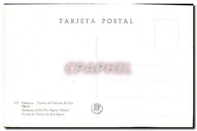 Valência - Portal do Palácio das Duas Águas — JDP Valencia, n° 125 — Verso