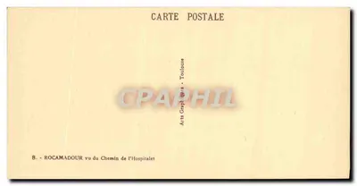 Rocamadour — widok ulicy Hospitalet — Arts Graphique Toulouse — Rewers