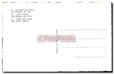 Fort de Vaux — Capela do Forte — Édition du Fort de Vaux — Verso